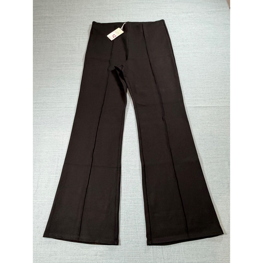 Primark Black High Rise Flare Leg Stitched Seam Trousers Sustainable Viscose 12